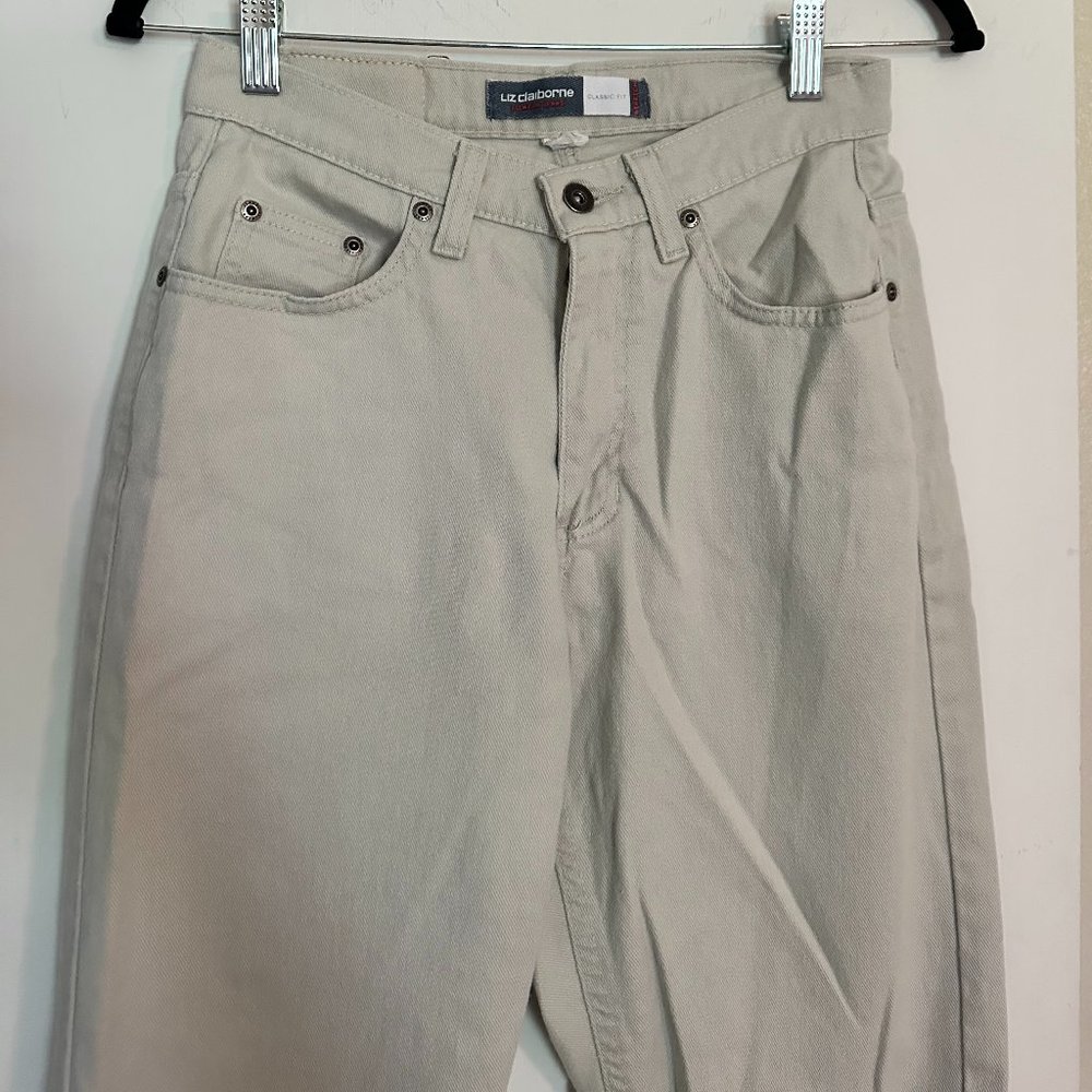 Cream straight leg jeans